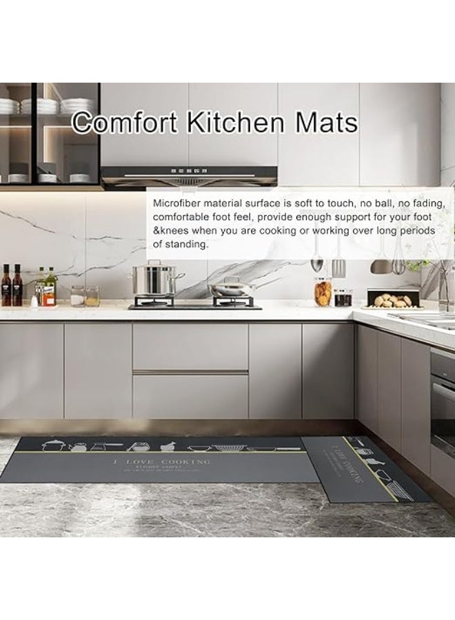 Toshionics 2-in-1 Multipurpose Carpet Kitchen Runner (Pack of 2) | Bedside Runner Rug | Non-Slip Floor Mat for Bedroom, Living Room & Entrance | Soft Absorbent Anti-Skid Carpet Mat (40x60 cm & 40x120 cm) - Image 2